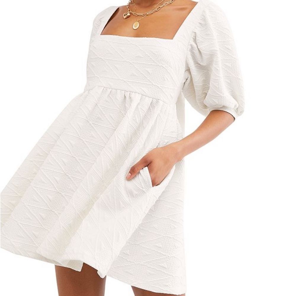 Free People White Violet Dress